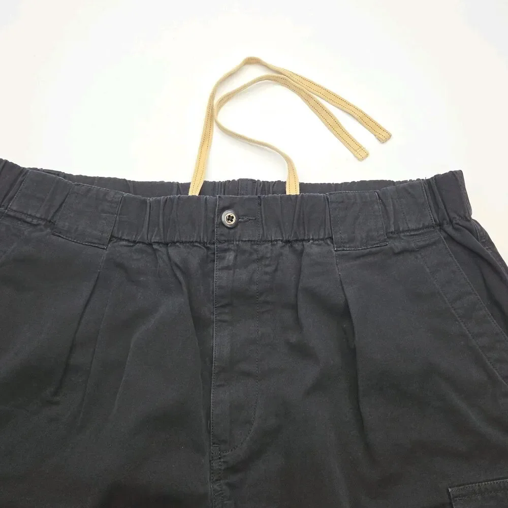 Tommy Bahama Cargo Shorts Black Men Sz Large Elastic Waist 8